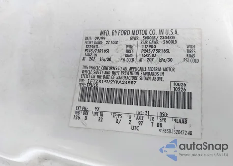 2000 Ford Ranger Xl/Xlt from USA, damaged, VIN 1FTZR15V2YPA24987